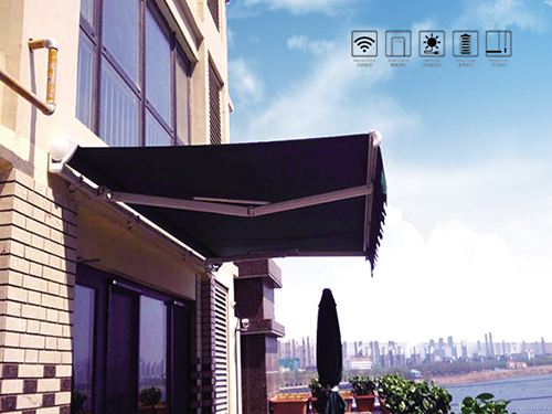 抗风型曲臂遮阳篷